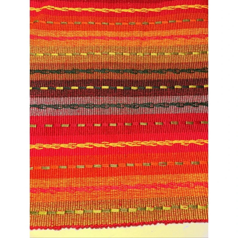 Pier1 Stripped Colorful Fiesta Fringe 4 Placemats 18.5